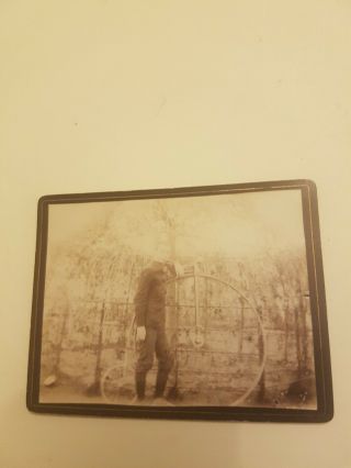 Carte De Visite Of A Young Man With A Penny Farthing Bicycle