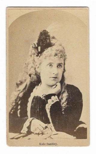 Antique Victorian Actress Singer Comedian Theater Cdv Photograph Kate Santley