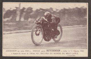Advert Indian Motorcycle Hutchinson Tire Racer French V Fine/fine