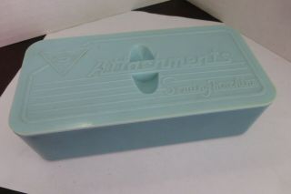 Vtg Blue Plastic Sewing Attachments Box / Deluxe? Singer? White? / Usa