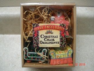 Mary Engelbreit Christmas Porcelain Chair Ornaments (3) (in Package)