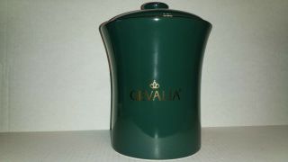 Gevalia Coffee Canister With Lid - Hunter Green With Gold Trim