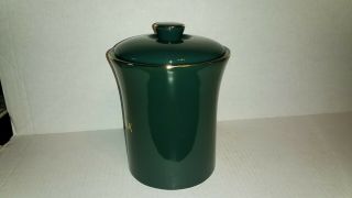 GEVALIA COFFEE CANISTER WITH LID - HUNTER GREEN WITH GOLD TRIM 2