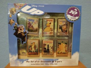 Disney Store 2019 Pixar Up 10 Year Anniversary Pin Set Le 2400