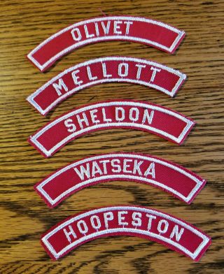 Five Vintage Boy Scout Red & White Community Strips