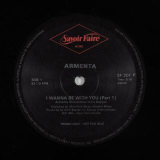 Armenta I Wanna Be With You Savoir Faire 12 " Nm Promo Hear