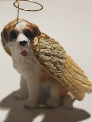 St Bernard Ornament Miniature Christmas Smooth Dog Angel