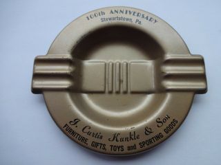 J Curtis Kunkle And Son Ashtray Stewartstown,  Pa 100th Anniv Toys Sporting