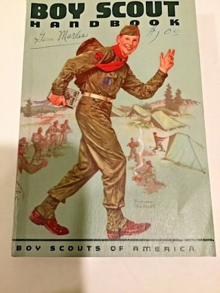 Vintage 1959 Boy Scout Handbook Norman Rockwell Cover Art Very Tight Binding