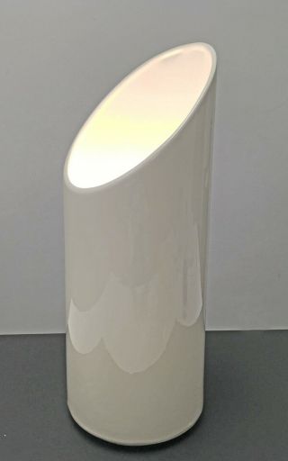 Tall 18” Ceramic Can Accent Up Light Angled Top Retro Mid Century Modern Vintage