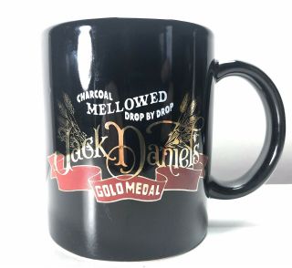 Jack Daniels Whiskey Charcoal Mellowed Gold Medal Coffee Cup Mug Black
