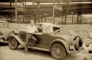 1930s Era Photo Negative Car Roadster Coupe Ragtop Ready To Rumble Sporty Auto
