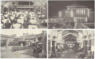 Frank Lloyd Wright’s Imperial Hotel,  Tokyo - Four 1920s Photo Postcards - Trimmed