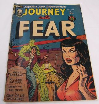 Strange And Unbelievable Journey Into Fear,  July 1951 No.  2 Comic Book,  Fair