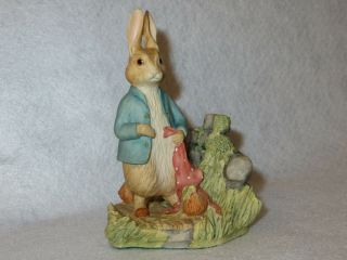 " Peter Rabbit In The Garden " Beatrix Potter Border Fine Arts Bp1 - Mib