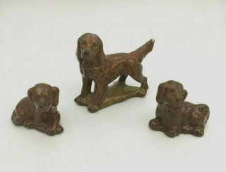 Wade Ceramic Mother Dog And Puppies Red Setter Family,  Made In England