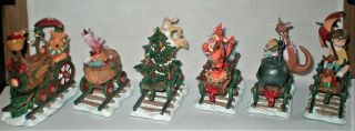 Winnie - The - Pooh Christmas Train Figurines,  Disney By Danbury,  Vgc