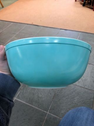 Vintage Pyrex 404 Turquoise Aqua Blue 4 Quart Mixing Nesting Bowl 1950s