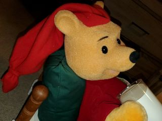 Large Motionette Winnie the Pooh in Bed Disney Animated Musical Christmas Telco 2