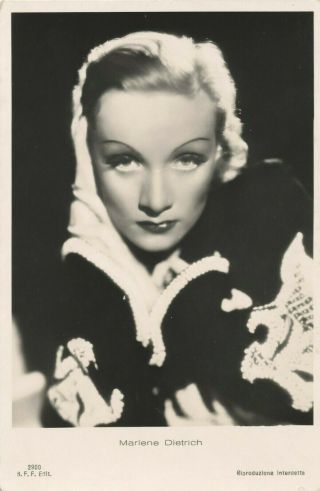 Marlene Dietrich Actress Vintage Italy Rppc Movie Star