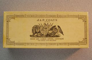 Vintage J & P Coats Usa Best Six Cord Spool Cotton For Hand And Machine Box Only