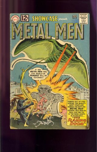 Showcase 37 G/vg 1st Appearance Of The Metal Men 1962 Comic Kings