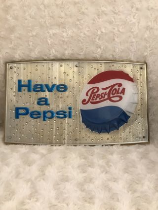 Vintage Pepsi/cola Embossed Bottle Cap Sign “have A Pepsi” Soda Advertising