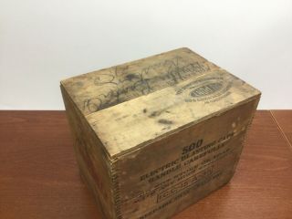 Vintage Dupont Blasting Caps Explosives Dynamite Wooden Box Joint Crate & lid 3