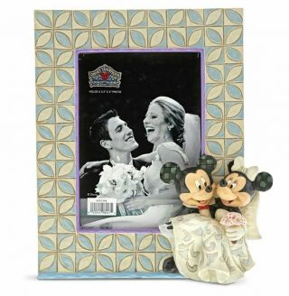 Jim Shore Disney Traditions - Mickey And Minnie Mouse Wedding Photo Frame