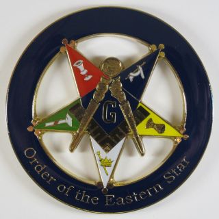 Auto Emblem Order Of The Eastern Star Oes Past Patron Mason Freemason