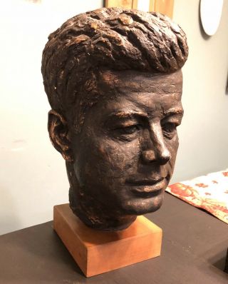 Vintage Schillaci Austin Signed John F Kennedy Bust Head Figurine 1964