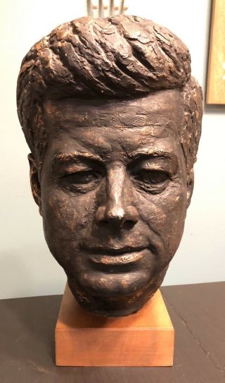 Vintage Schillaci Austin Signed John F Kennedy Bust Head Figurine 1964 3