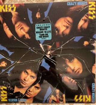 Kiss " Crazy Nights " Lp Factory 1987 Gene Simmons Paul Stanley