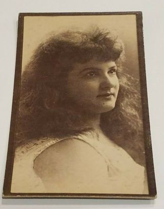 Antique Cabinet Card Young Girl With Long Dark Hair Side Look