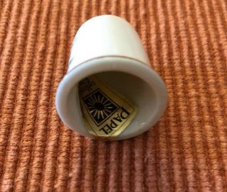Queen Mary Souvenir Thimble Multicolor Imprint Picture of Ship Gold Band 3