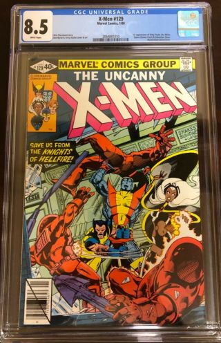 X - Men 129 8.  5 Cgc White Pages 1st Kitty Pride 1st Emma Frost Huge Key