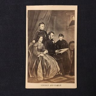 Cdv Carte De Visite Of Abraham Lincoln And Family Ca 1860 S