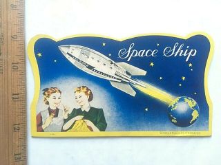 Early/mid1950s Space Ship Brand Sewing Needles And Threader.  Illustration