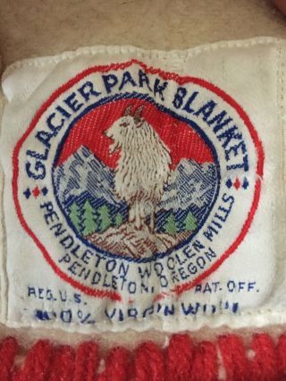 Vintage Pendleton Woolen Mills Galcier Park Blanket Twin 80 x 55 Virgin Wool 2
