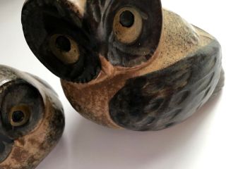 Set of 2 Vintage 1970 ' s Ceramic Owl Figurines OMC Otagiri Japan 3