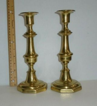 Brass Candlesticks Pair 10 Inch Candle Holders Mantel Wedding Decor