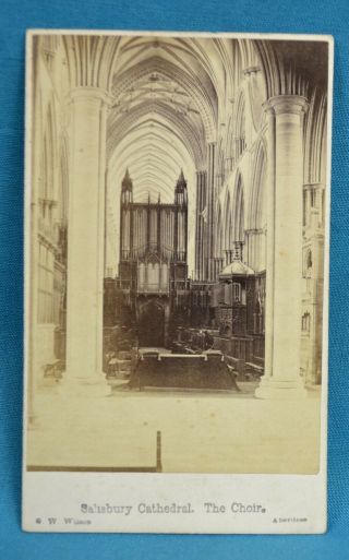 1870s Cdv Photo Carte De Visite Salisbury Cathedral The Choir Gw Wilson