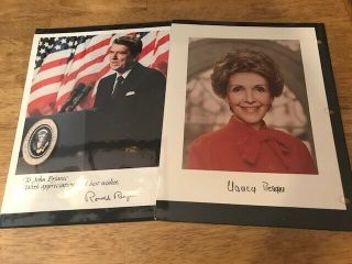 Ronald And Nancy Reagan Signed White House Photos