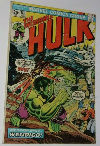 The Incredible Hulk 180 (marvel 1974) 1st Wolverine Cameo No Mvs