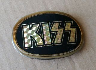 Kiss 1977 Belt Buckle Star Border Vintage Minor Wear