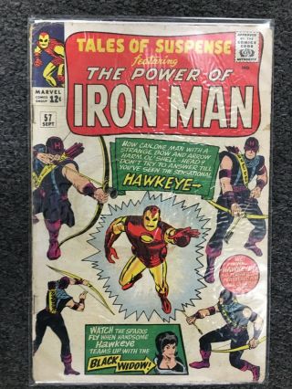 Tale Of Suspense 57 Origin 1st Appearance Of Hawkeye.  Iron Man 1964.  Hi Grade Vg