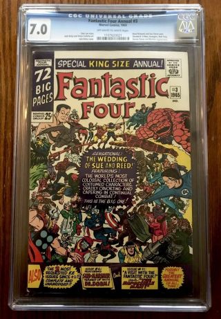 Fantastic Four Annual 3 Cgc 7.  0 Ow/w Reed And Sue Wedding Jack Kirby Stan Lee