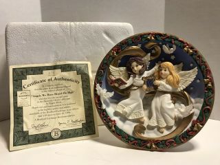 Bradford Exchange 3d Christmas Musical Plate 2 Angels We Have Heard On High A76