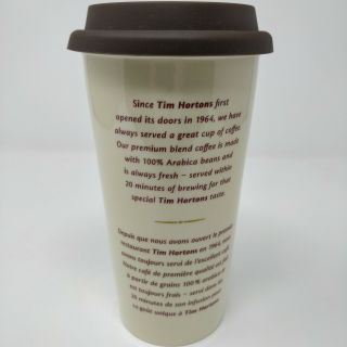Tim Hortons 2012 Ceramic Travel Tumbler Mug Always Fresh Coffee Cup Silcone Lid 3