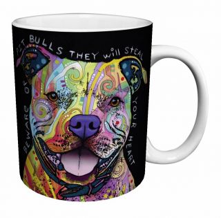 Dean Russo Dog Pit Bulls Steal Your Heart Mug,  11 Ounce
